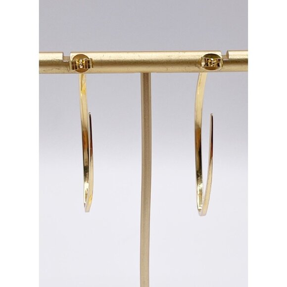 Zoya 925 Sterling Silver Gold Vermeil Oval Hoop Earrings Iridescent Shell Inlay - Picture 5 of 14